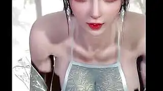 3D AI 高清棕发亚洲大胸坚挺乳房硬挺乳头女牛仔骑乘视角性爱（带音效）
